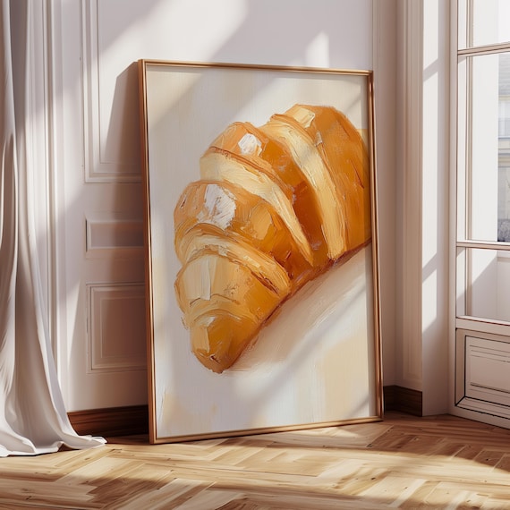 Croissant Art Print Trendy Kitchen Foodie Decor
