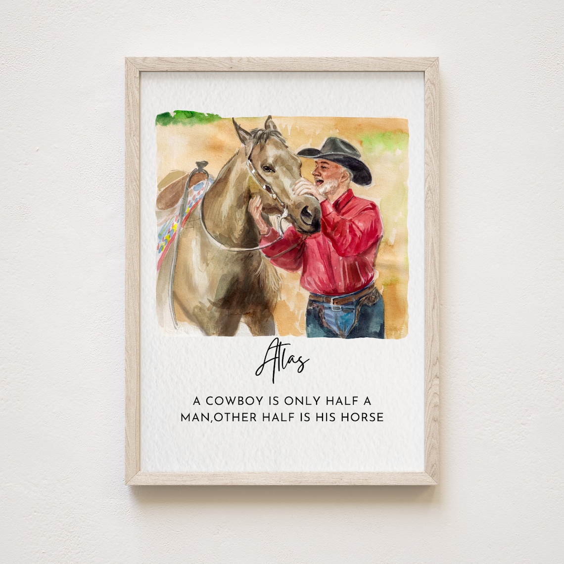 Custom Watercolor Horse Portrait Art Print - Image 3