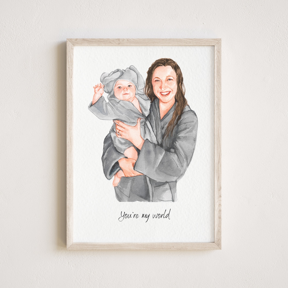 Custom Family Portrait Art Print, Gift for Mom