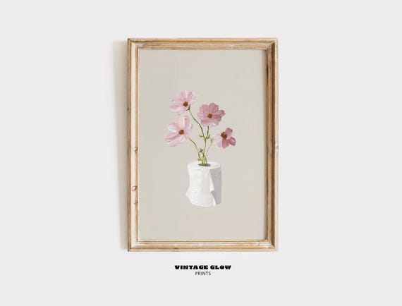 Toilet Paper Plant Art Print, Minimalist Botanical Humor