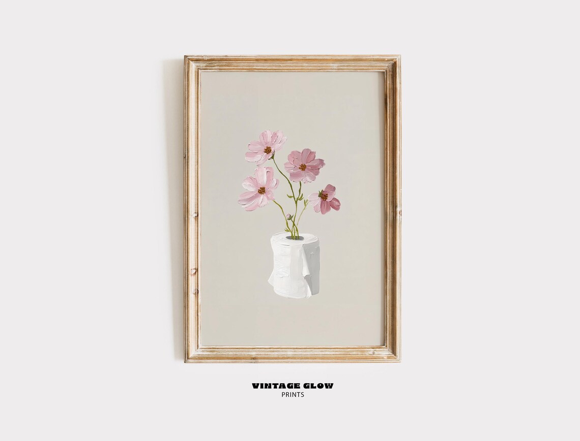 Toilet Paper Plant Art Print, Minimalist Botanical Humor