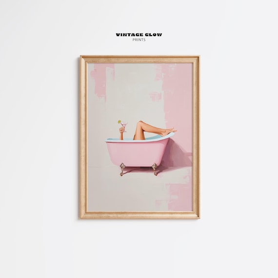 Funny Bathroom Wall Art Print, Cute Minimalist Decor