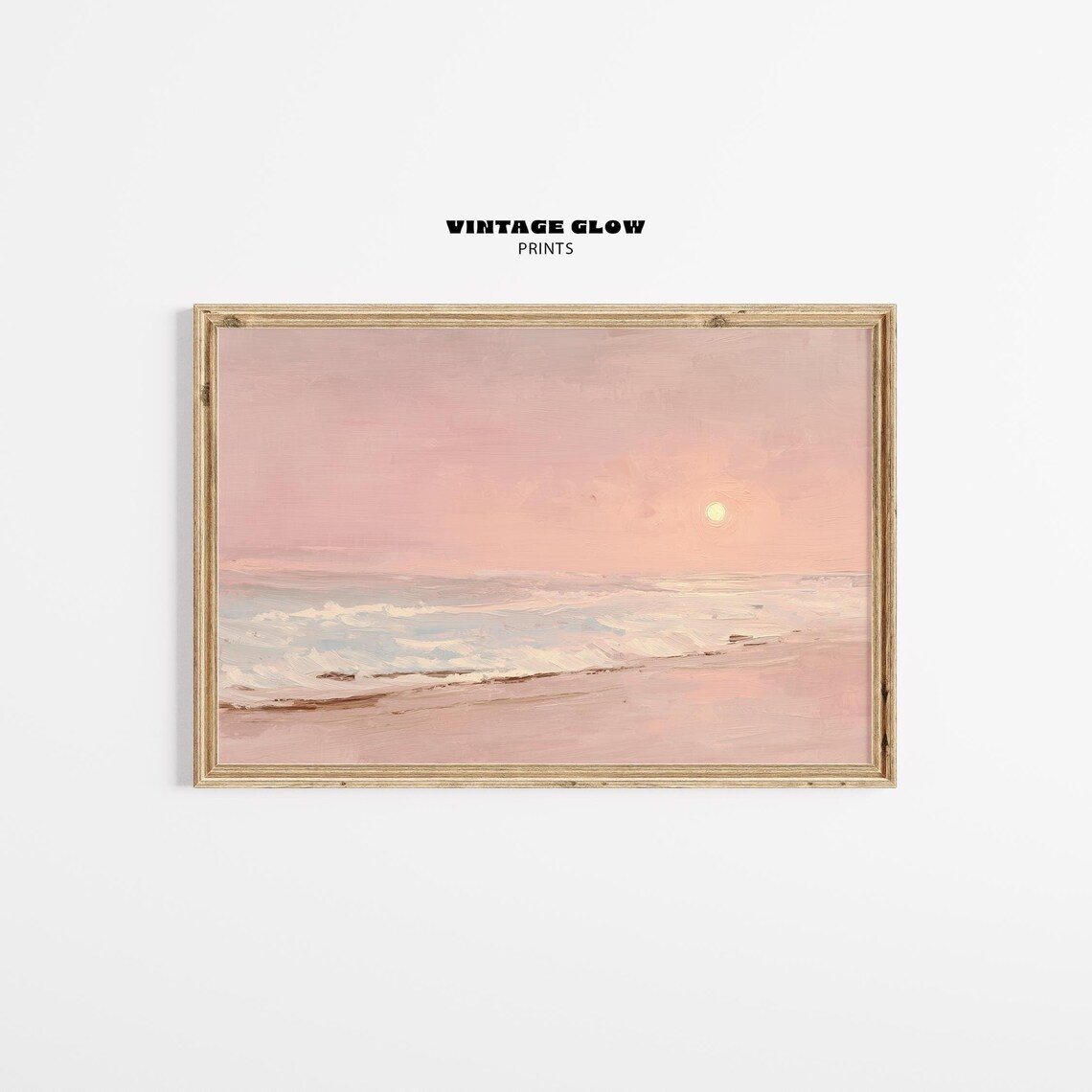 Ocean Sunrise Coastal Wall Art Print, Neutral Tropical