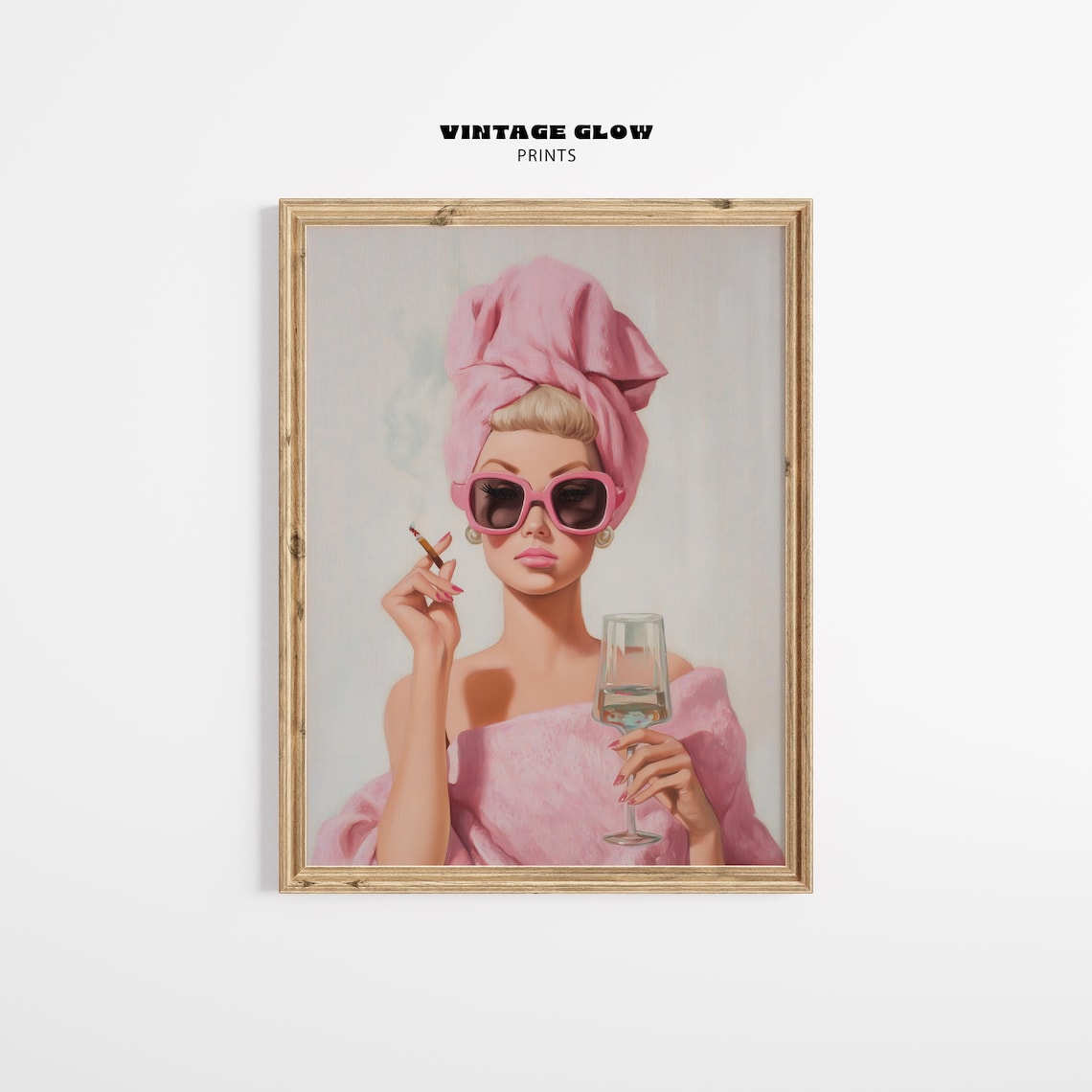 Retro 90s Doll Art Print, Pink Fashion Poster