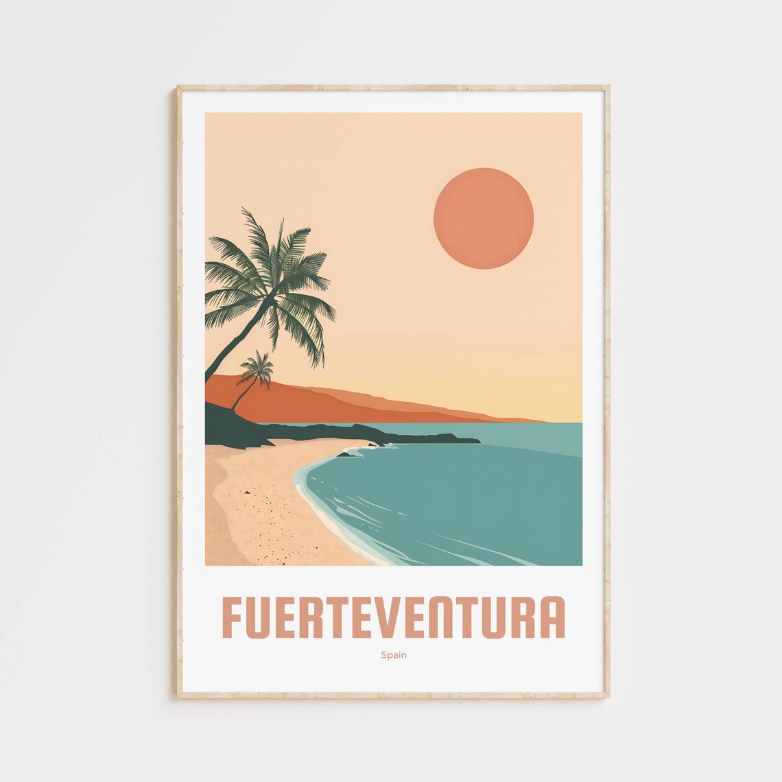 Fuerteventura Vintage Travel Poster, Spain Art Print