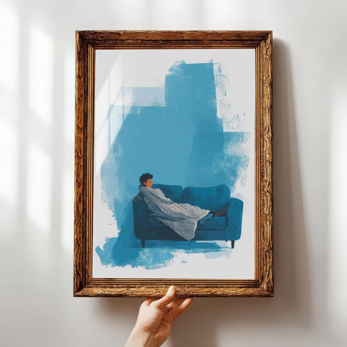 Cozy Retreat - Textured Contemporary Abstract Print - Image 3