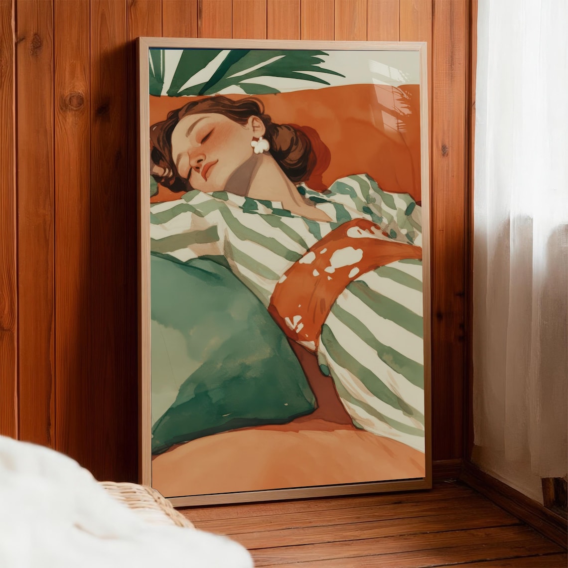 Serene Sleeping Woman Illustration, Modern Minimalist - Image 4
