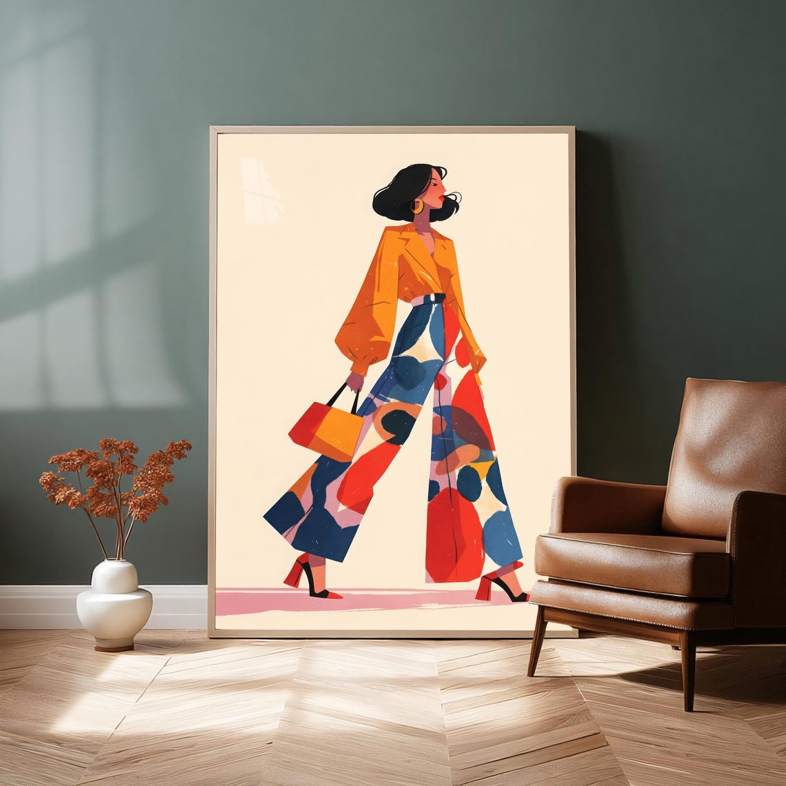 Bold Fashion Woman, Colorful Geometric Statement Art - Image 5