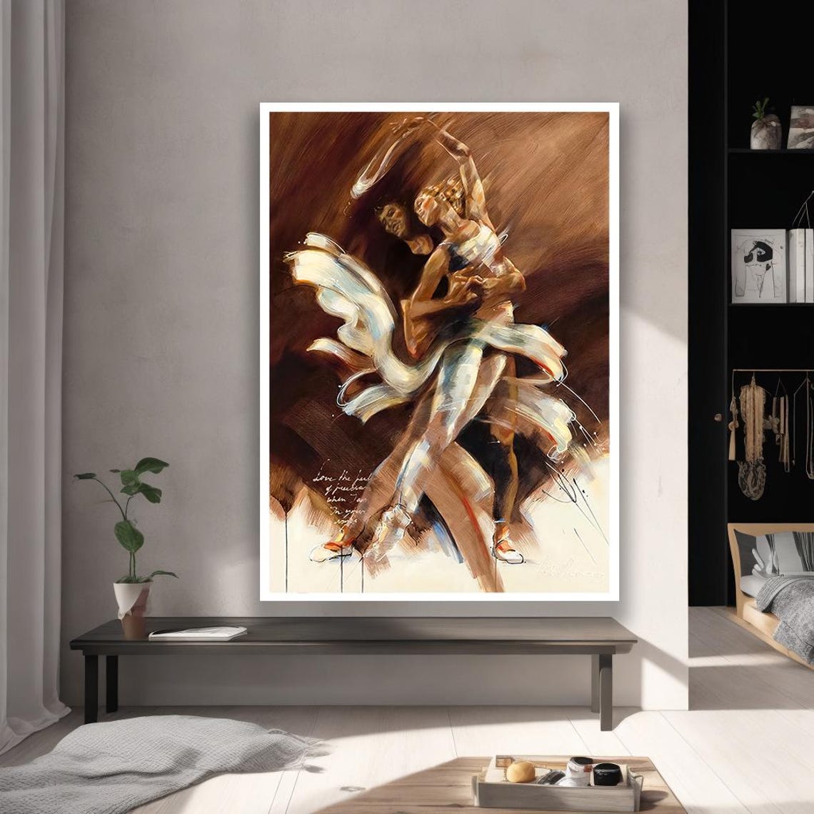 Dynamic Dance Elegant Abstract Canvas Art For Modern Spaces
