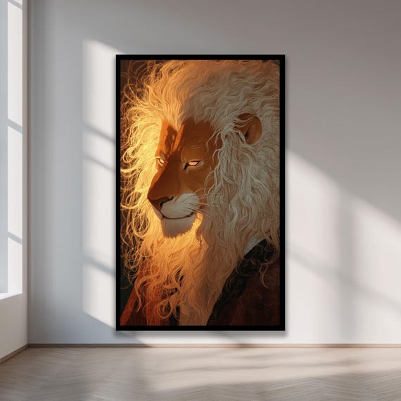 Lion Shapeshifter Art Regal Fantasy Portrait