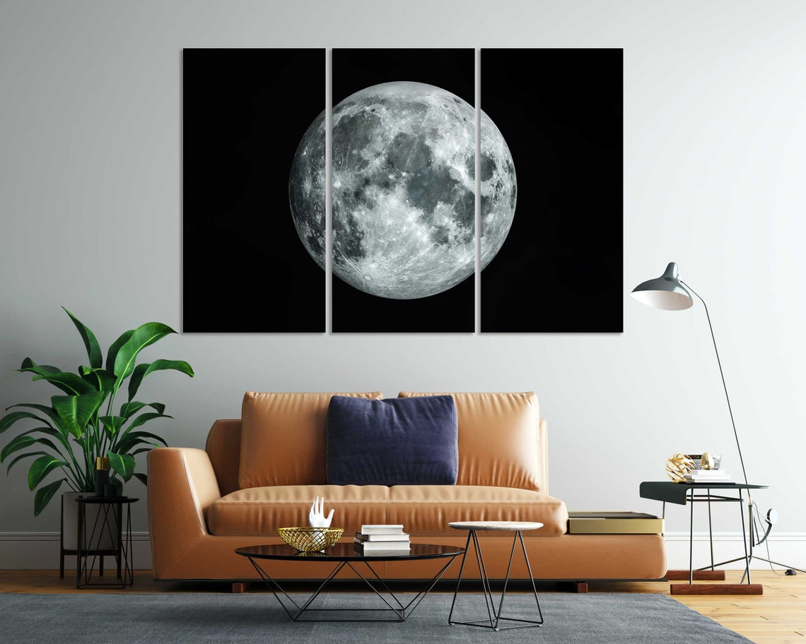 Full Moon Close Up Crater Detail Night Sky Lunar Surface Art Poster - Image 8