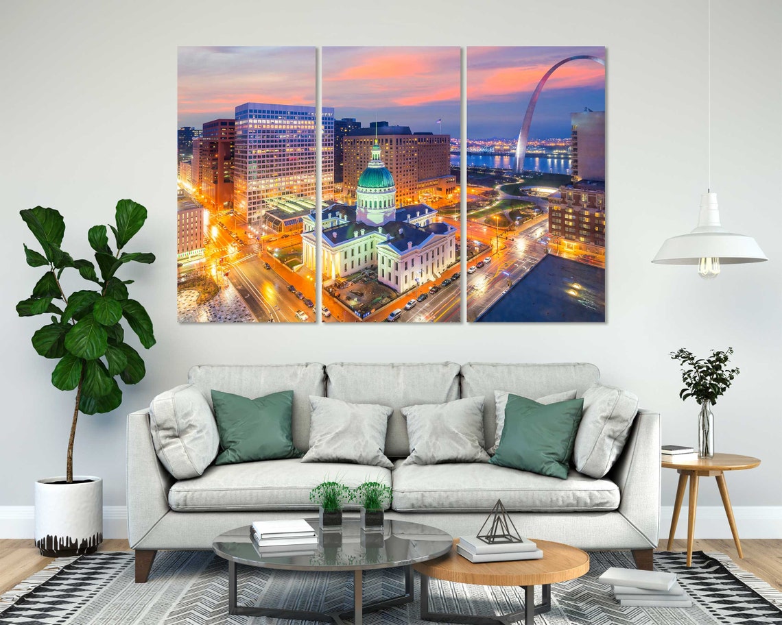 Saint Louis Missouri Downtown Dusk with Gateway Arch Skyline Poster - Image 7