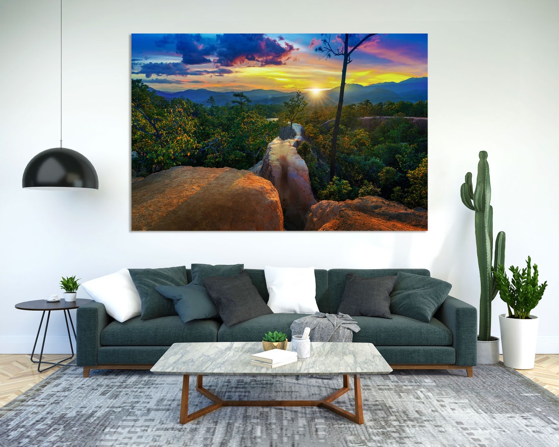 Pai Canyon Thailand Sunset Rocky Ridge Over Jungle Valley Poster - Image 2