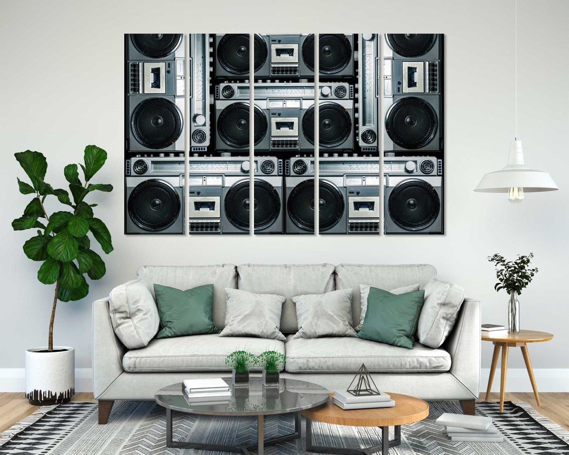 Vintage Boombox Collage Retro Hip Hop Music Room Wall Decor Poster - Image 7