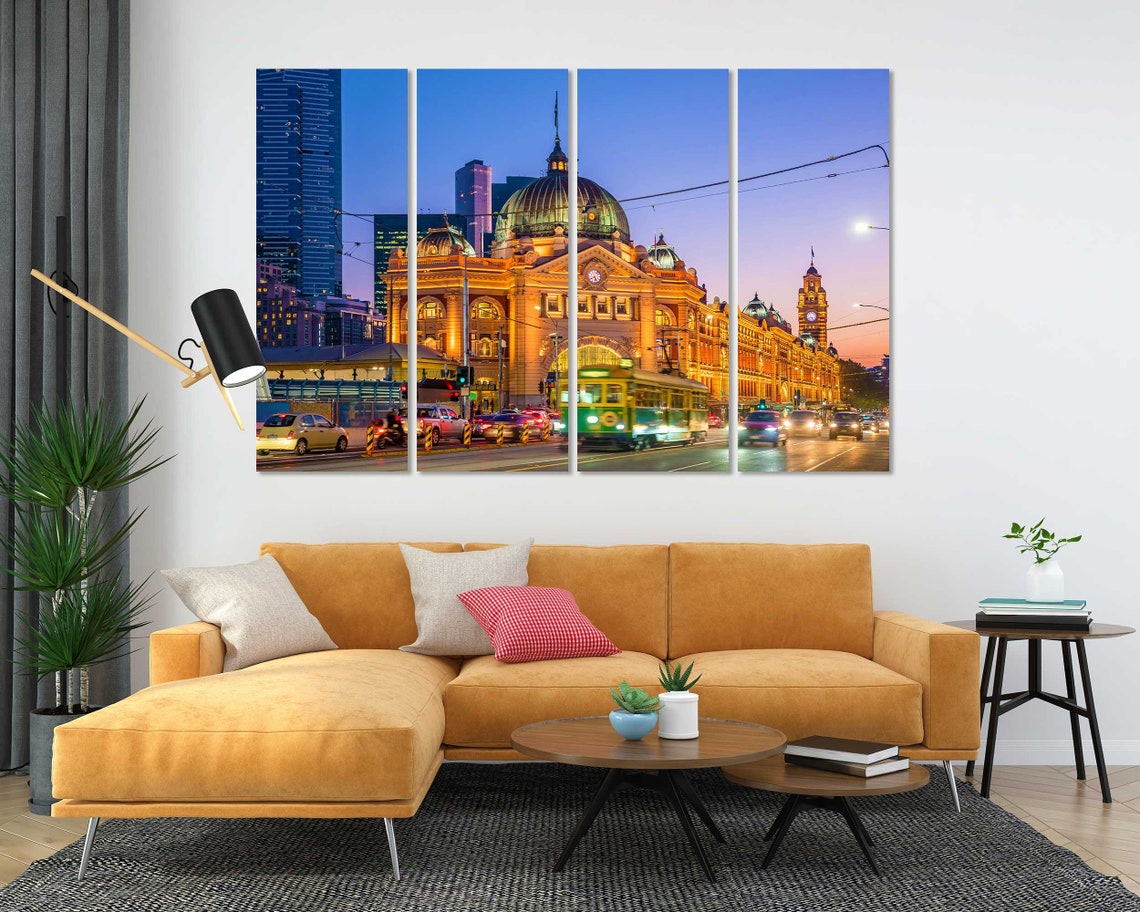 Melbourne Flinders Street Station Dusk Tram Cityscape Travel Poster - Image 5