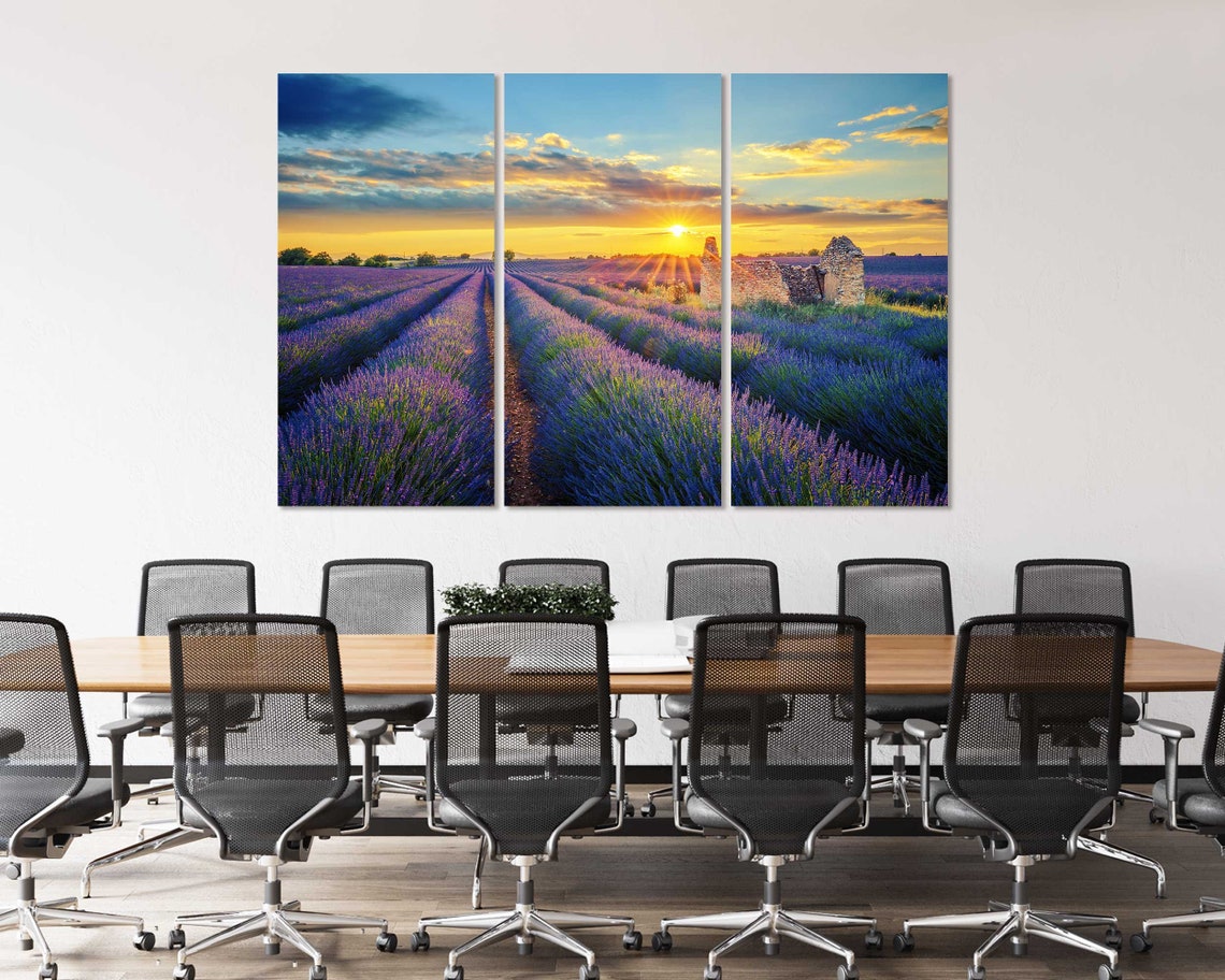 Provence Lavender Fields Sunset Stone Hut Purple Rows Travel Poster - Image 4
