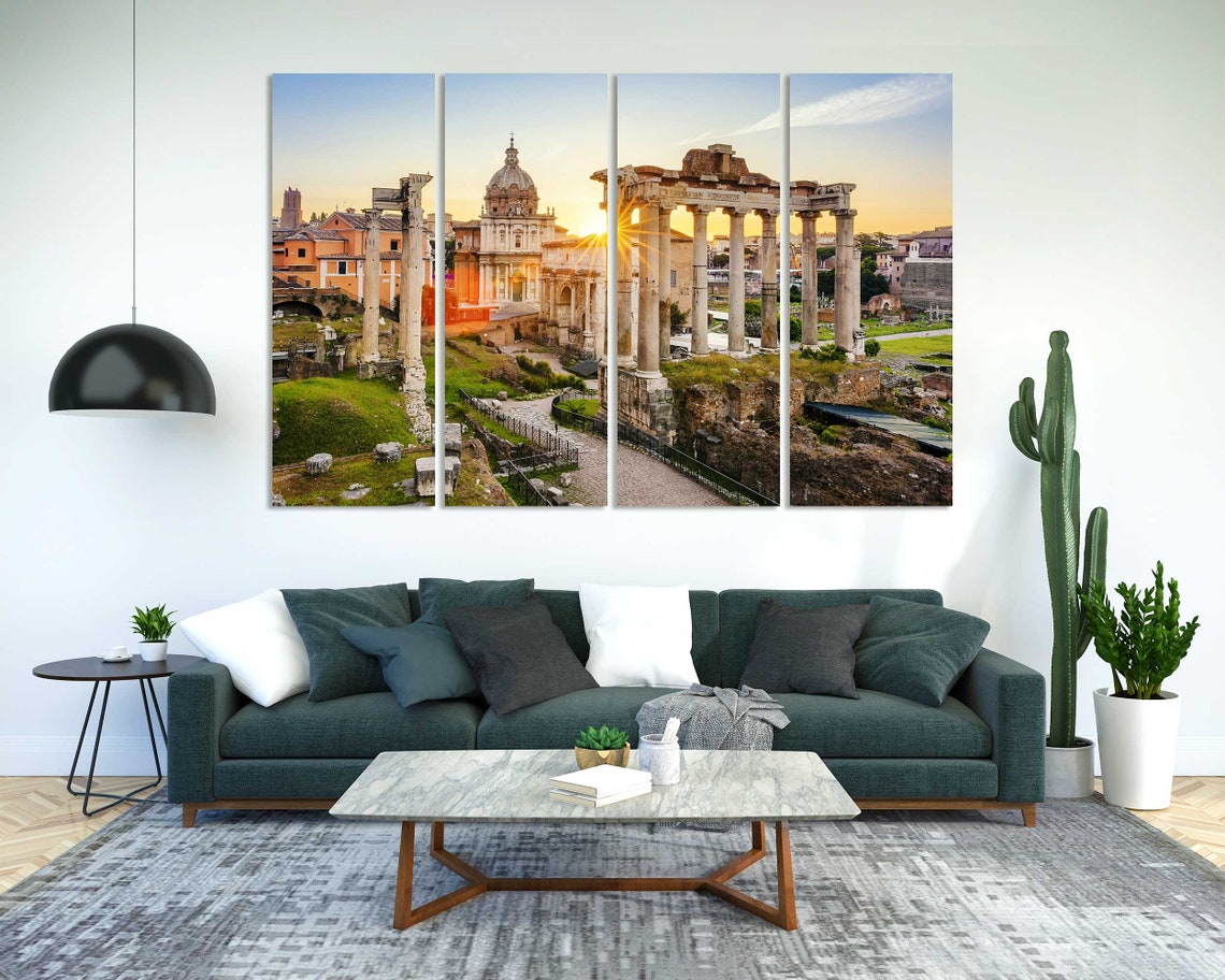Rome Roman Forum Ancient Ruins Columns Sunset Italy Travel Poster - Image 2
