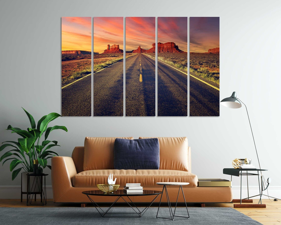 Desert Road To Monument Valley Sunset Red Rock Buttes Southwest Poster