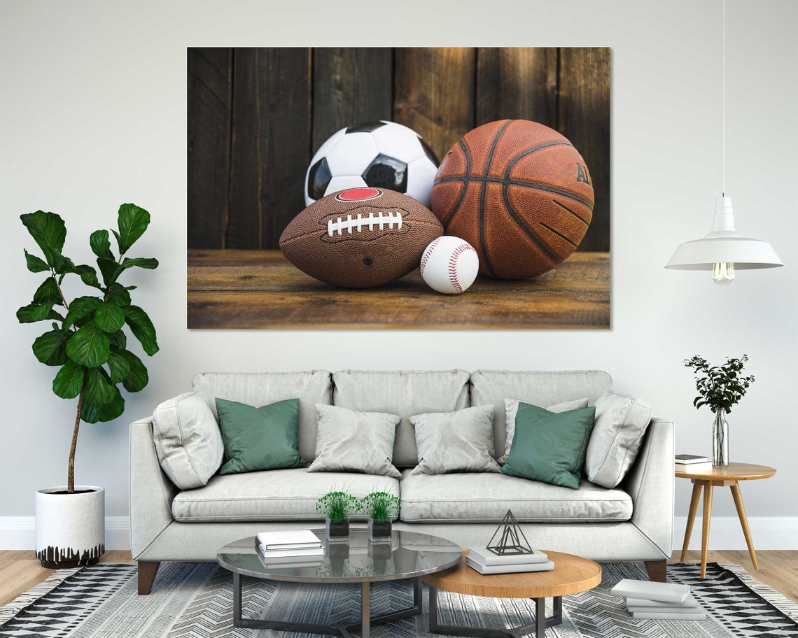 Soccer Ball Photo Print Art Baseball Home Decor For Wall Rugby Ball Large Art For Wall Basketball Ball Pictures Art On