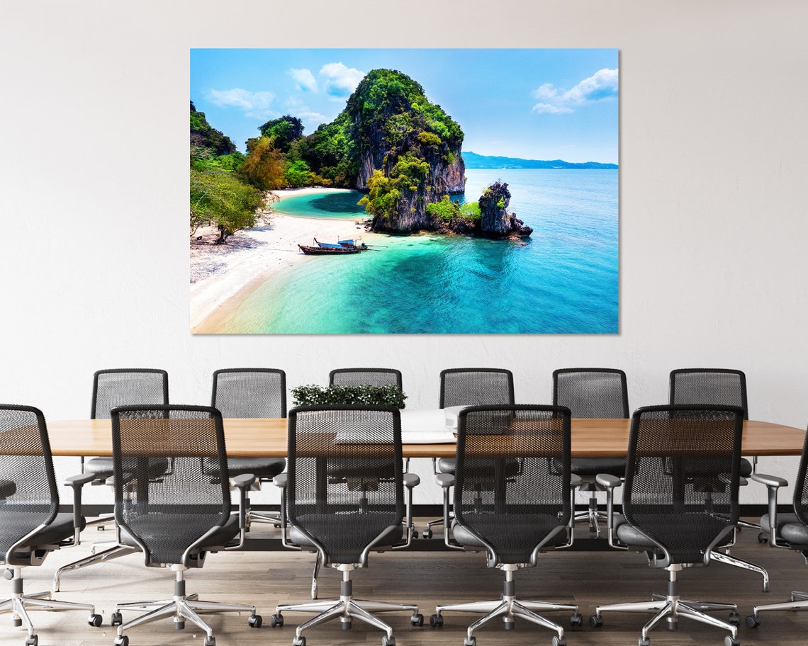Thailand Koh Hong Island Limestone Cliffs Turquoise Beach View Poster - Image 4