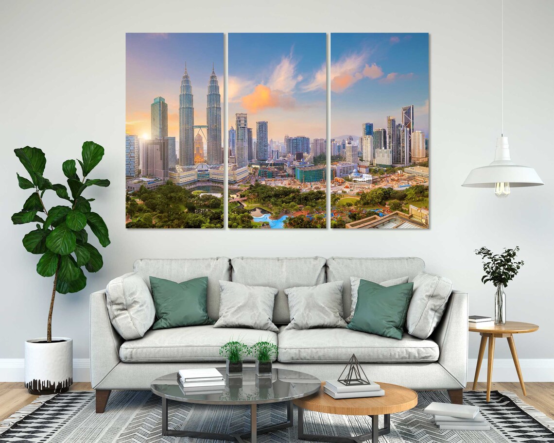 Kuala Lumpur Petronas Towers Sunset Skyline Malaysia Travel Poster - Image 6