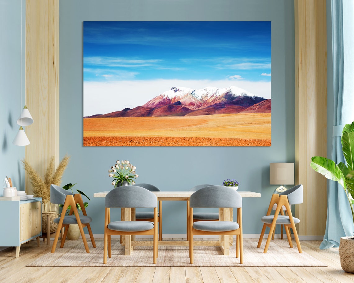 Bolivia Altiplano Desert With Snow Capped Volcano Mountain View Poster - Image 7