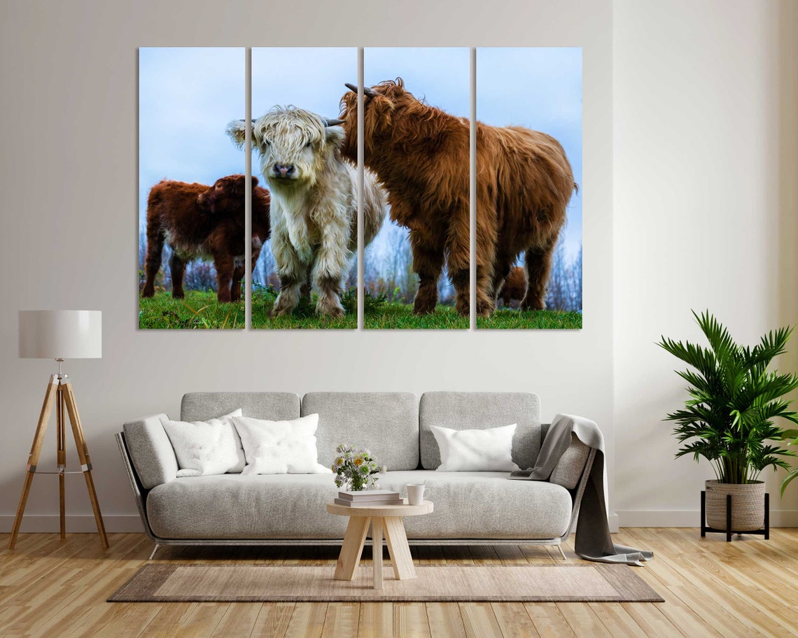 Highland Cows Herd Farm Field Shaggy Scottish Cattle Animal Poster - Image 8