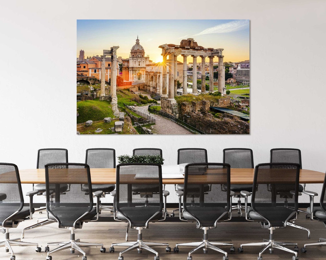 Rome Roman Forum Ancient Ruins Columns Sunset Italy Travel Poster - Image 4