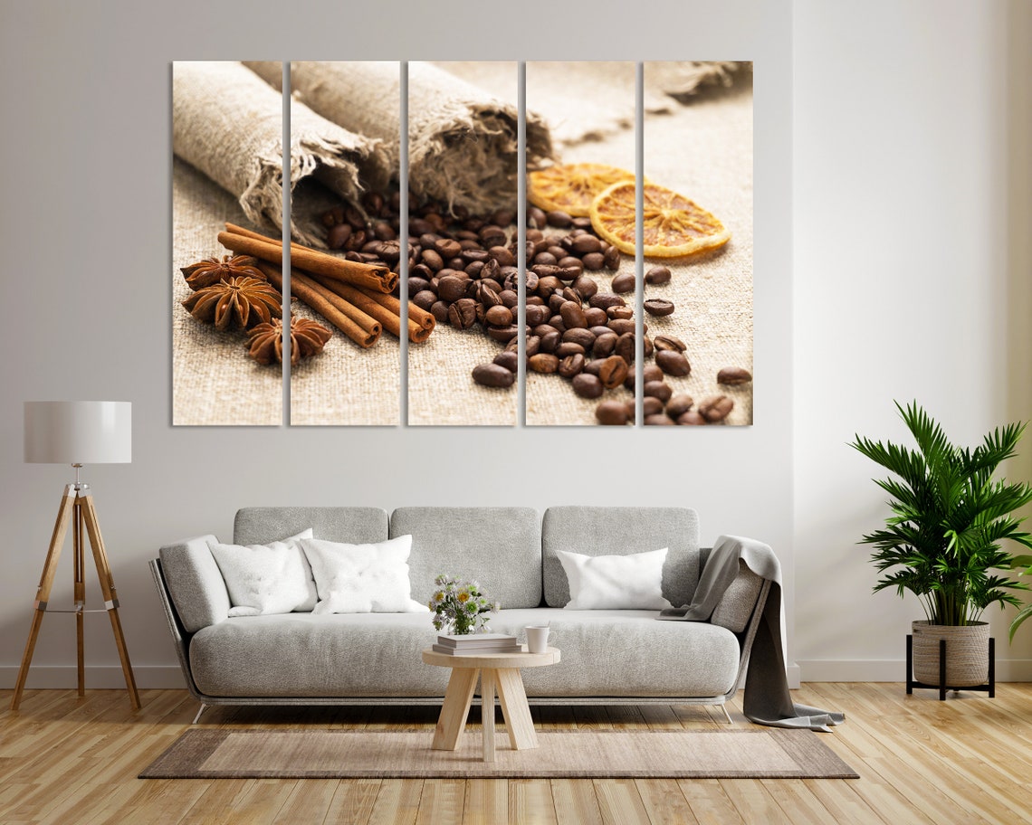Roasted Coffee Beans Cinnamon Star Anise Rustic Kitchen Poster - Image 6