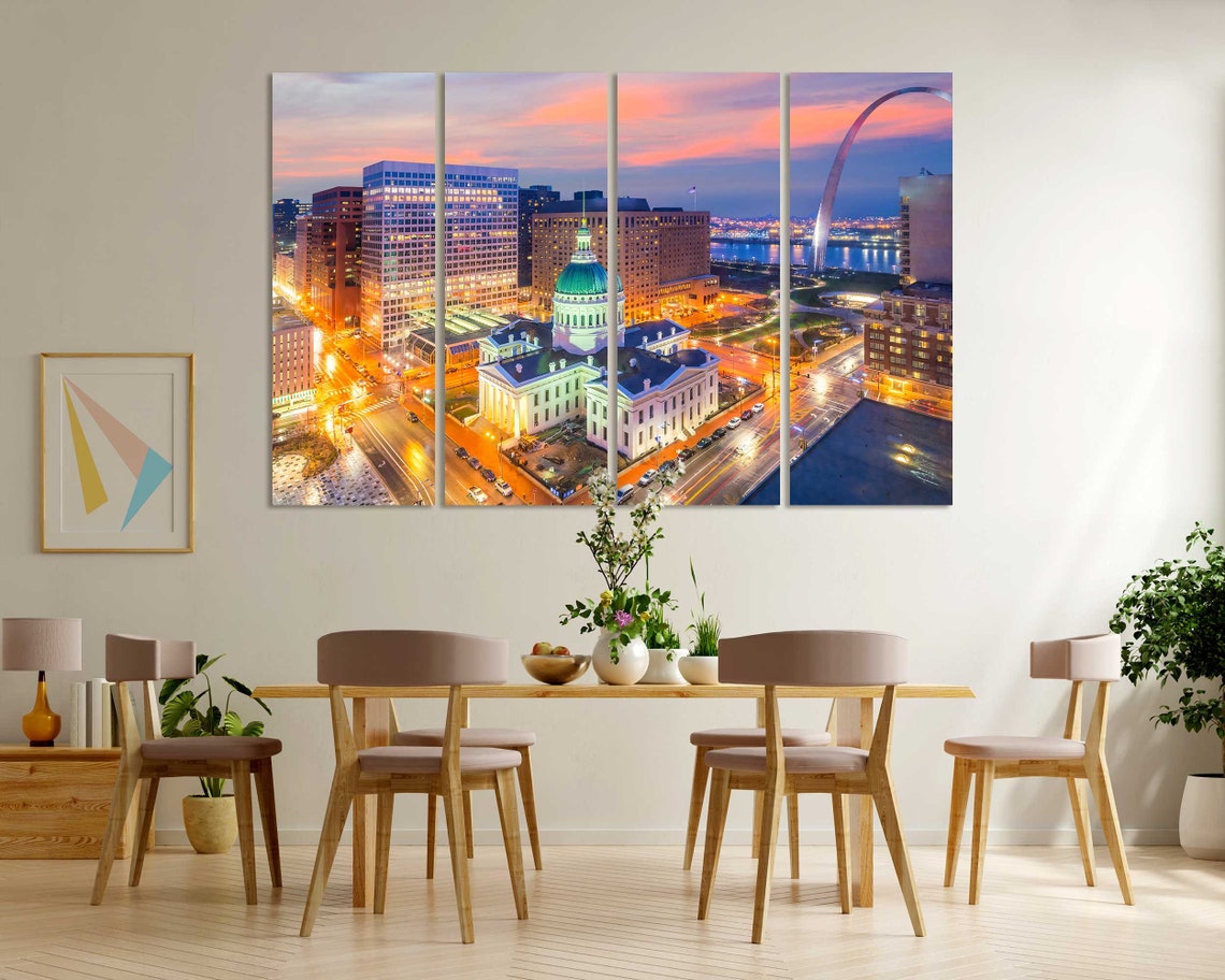 Saint Louis Missouri Downtown Dusk with Gateway Arch Skyline Poster - Image 5