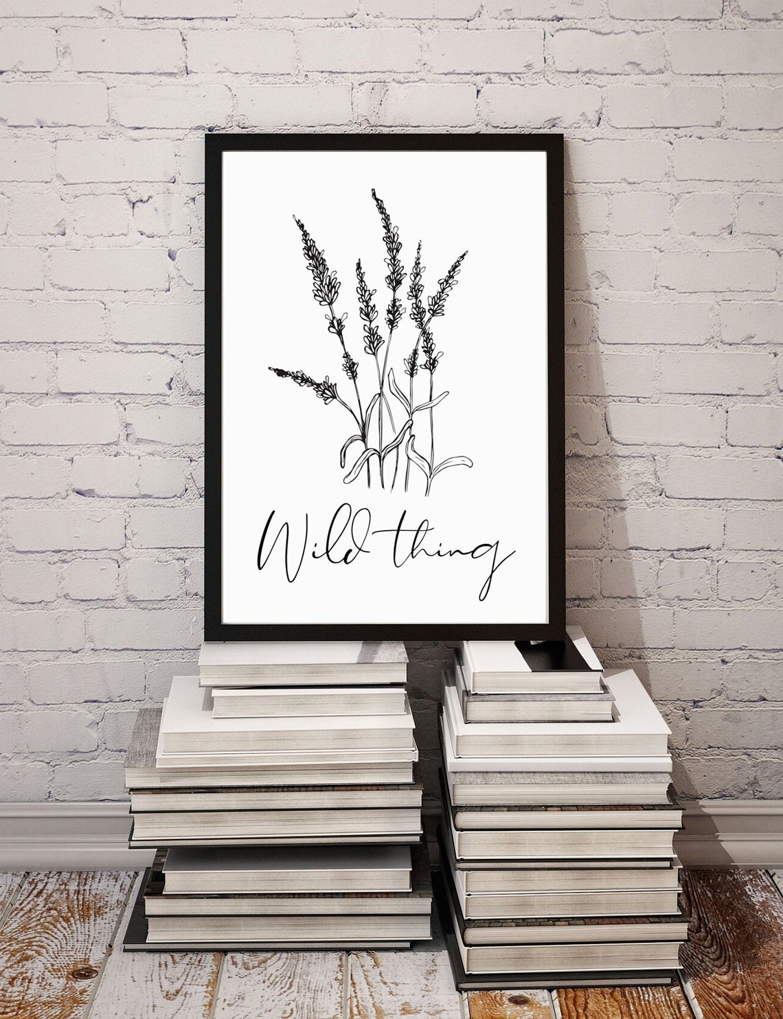 Wild Thing Lavender Botanical Line Art Script Wall Decor Poster - Image 4