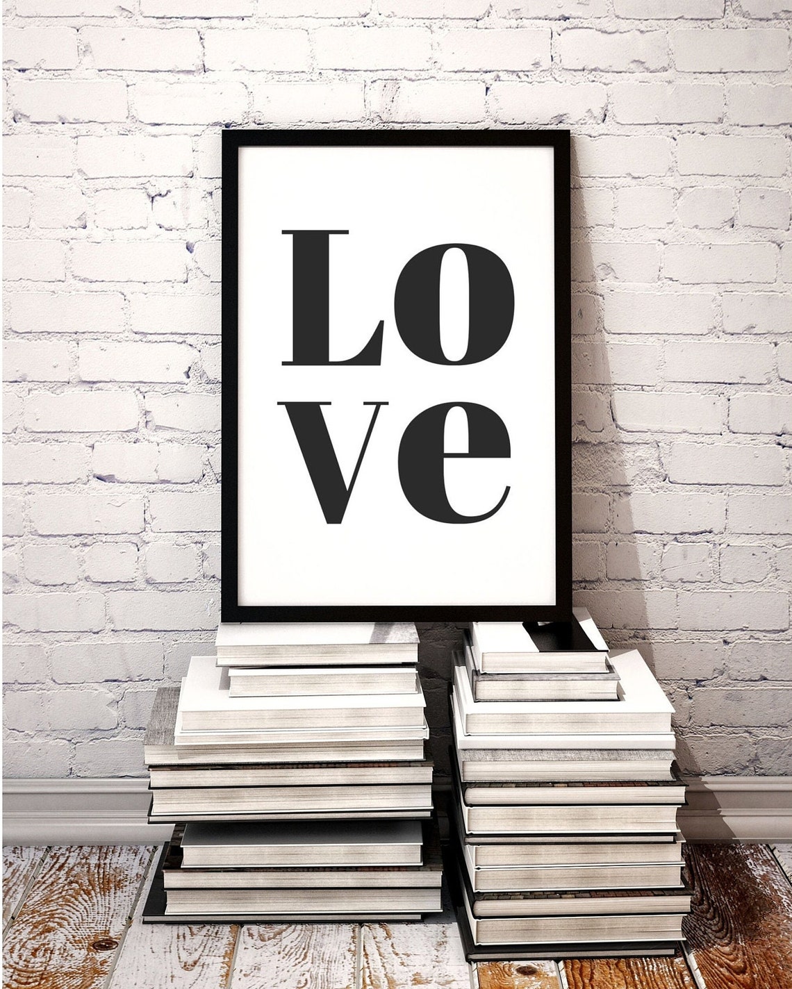 Love Typography Bold Black White Minimal Word Art Wall Decor Poster - Image 2