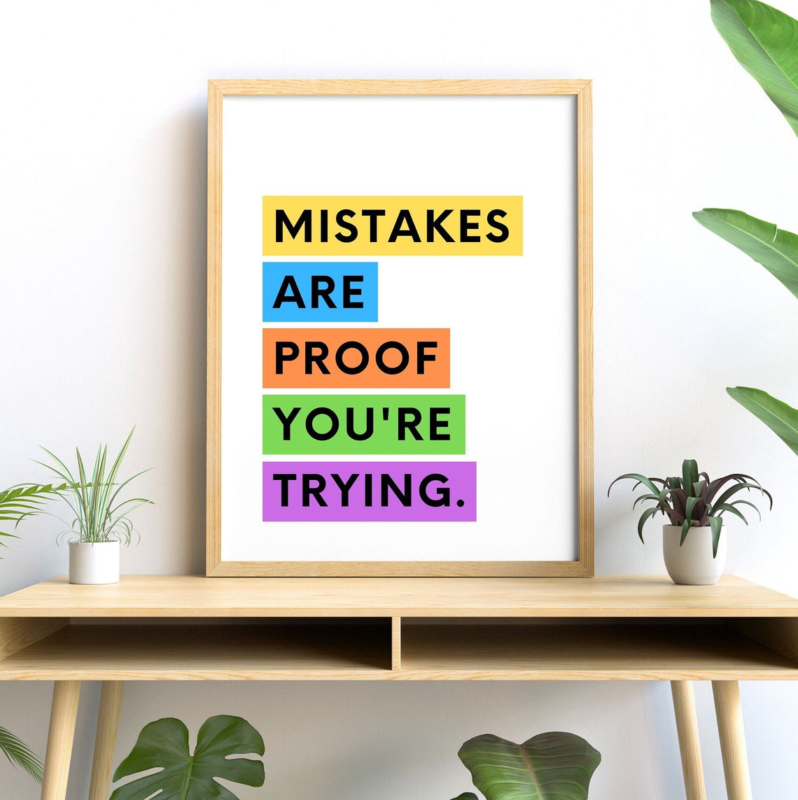 Mistakes Are Proof You Are Trying Colorful Block Lettering Poster - Image 3