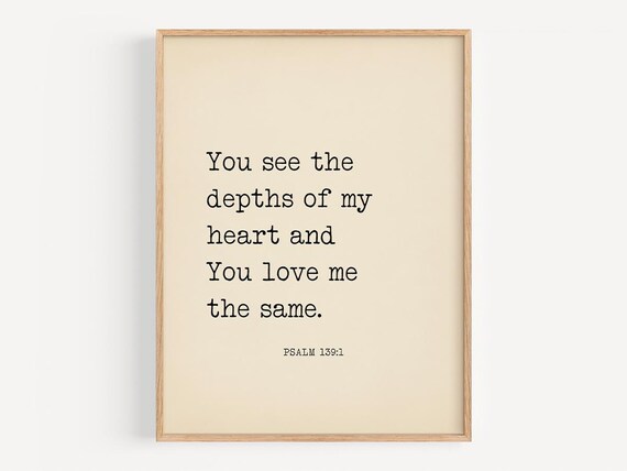 Psalm 139:1 Bible Verse Art Print, Couples Gift