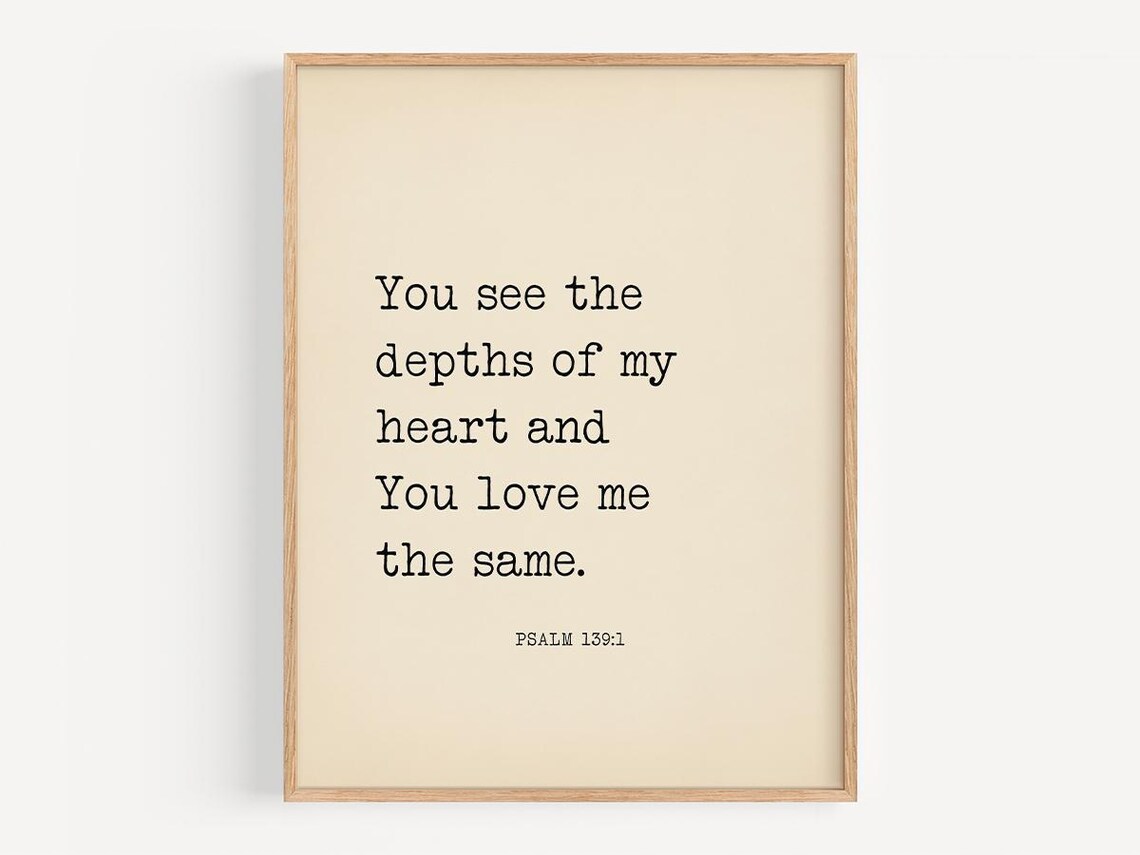 Psalm 139:1 Bible Verse Art Print, Couples Gift