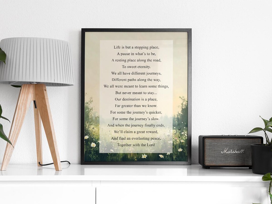 Life Is But A Stopping Place, Faith Bereavement Decor - Image 2