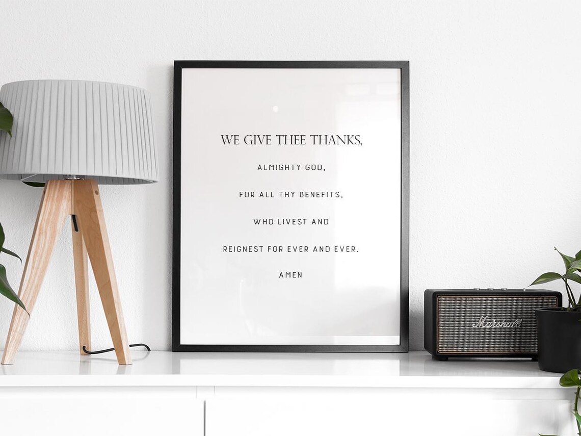 Grace After Meals We Give Thee Thanks Prayer Kitchen Wall Poster - Image 2