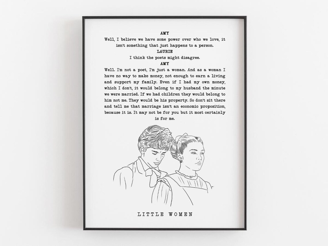 Little Women Amy March I Am Not a Poet Feminist Dialogue Poster