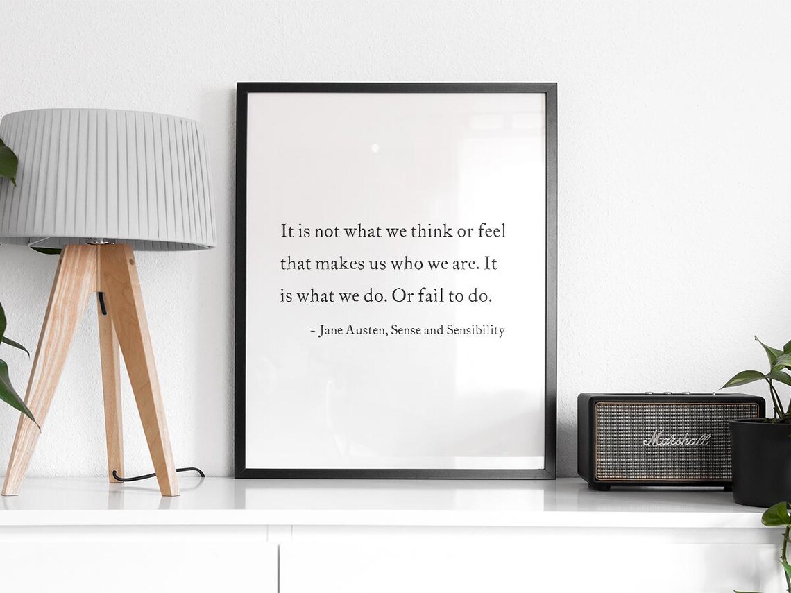 Sense And Sensibility, Jane Austen Typography Decor - Image 2