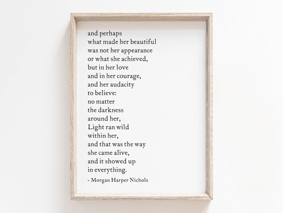 Morgan Harper Nichols What Made Her Beautiful Inspirational Poem Poster