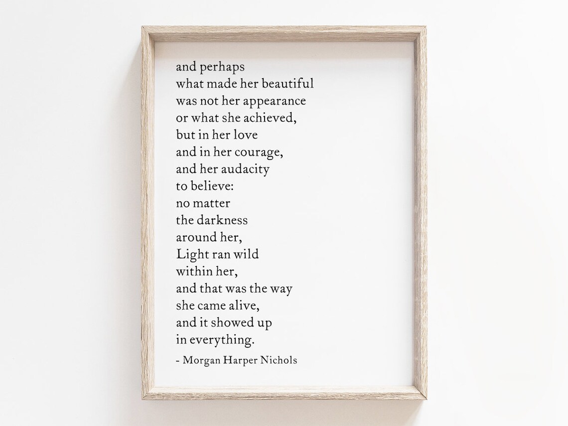 Morgan Harper Nichols What Made Her Beautiful Inspirational Poem Poster