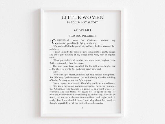 Little Women Chapter One First Page Literary Classic Book Poster