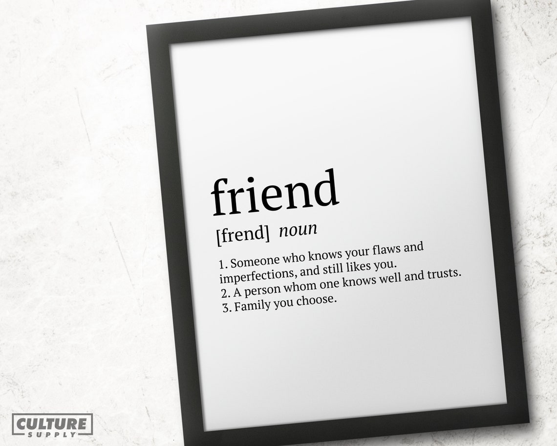 Friend Definition Chosen Family Minimalist Dictionary Poster - Image 4