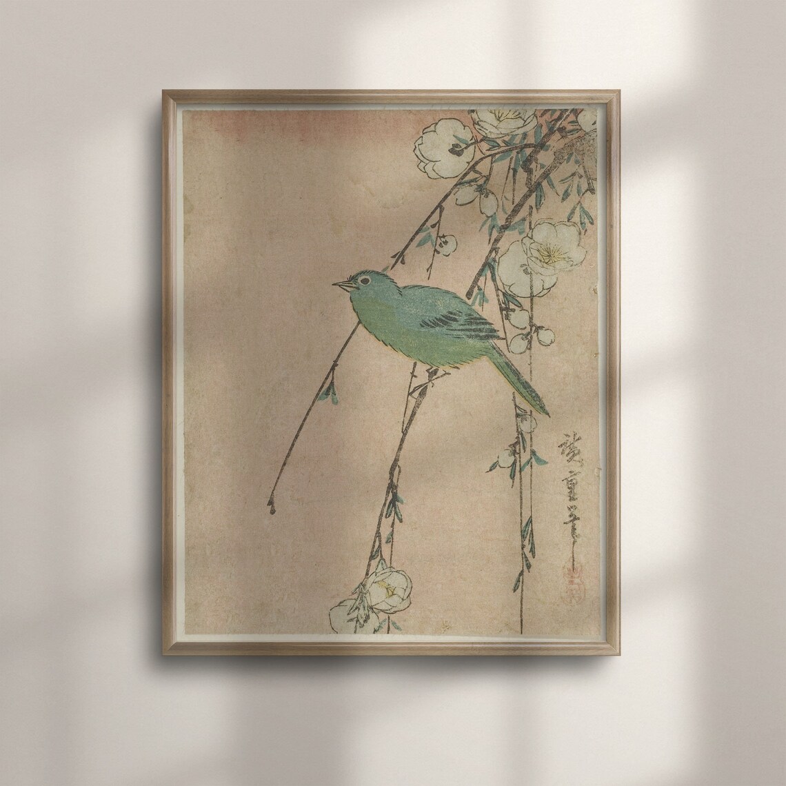 Vintage Japanese Botanical Bird Art Print