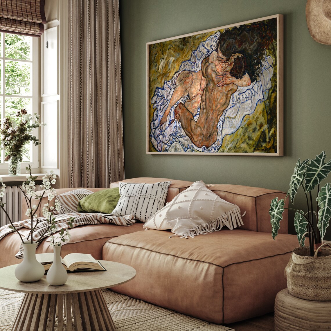 Egon Schiele The Embrace Expressionist Art Print - Image 2