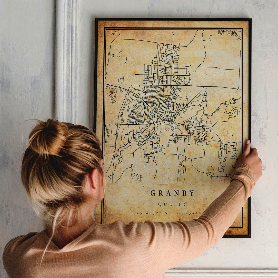 Granby Vintage Map Poster, Antique Rustic Quebec - Image 2