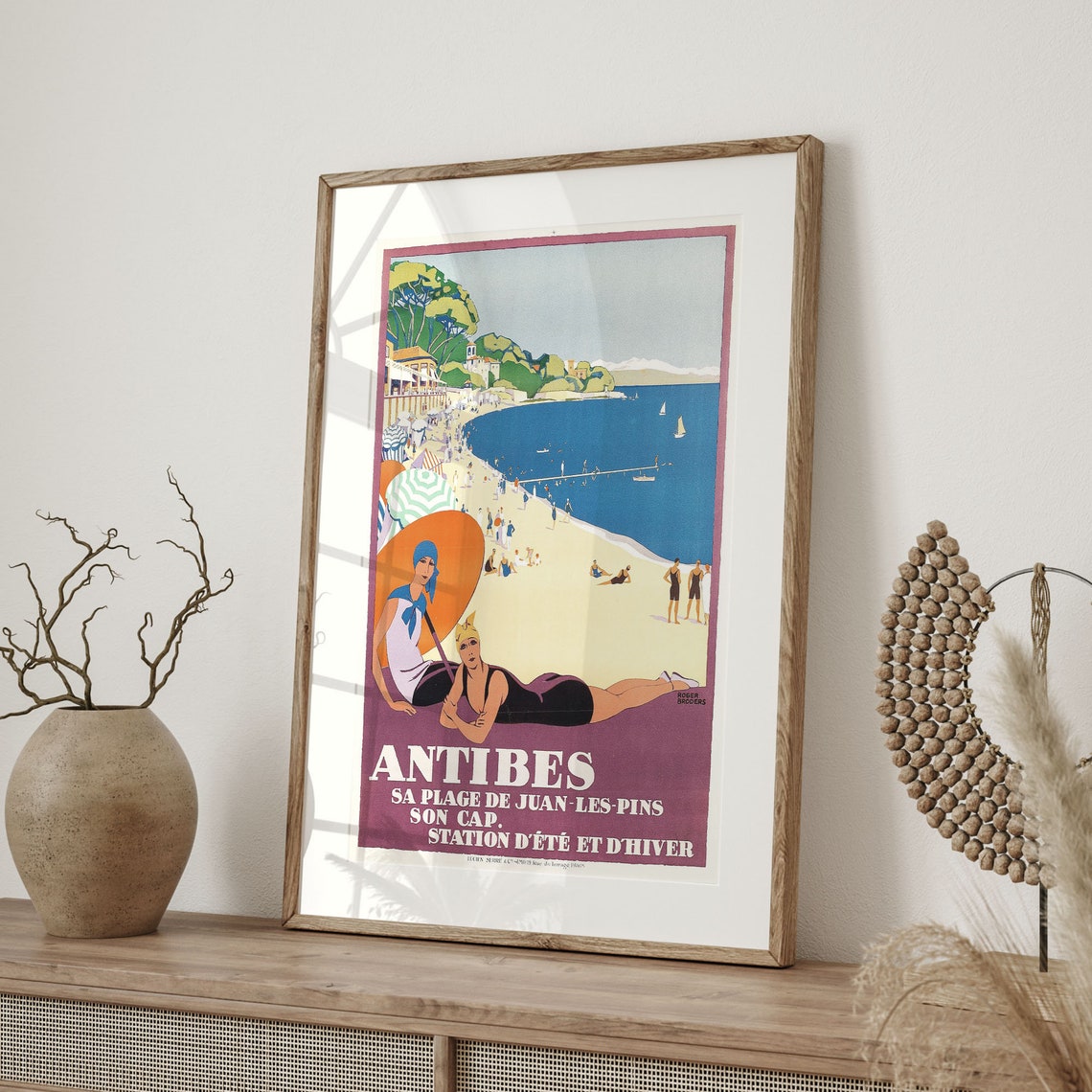 Antibes Juan les Pins Roger Broders Vintage French Travel Poster - Image 4