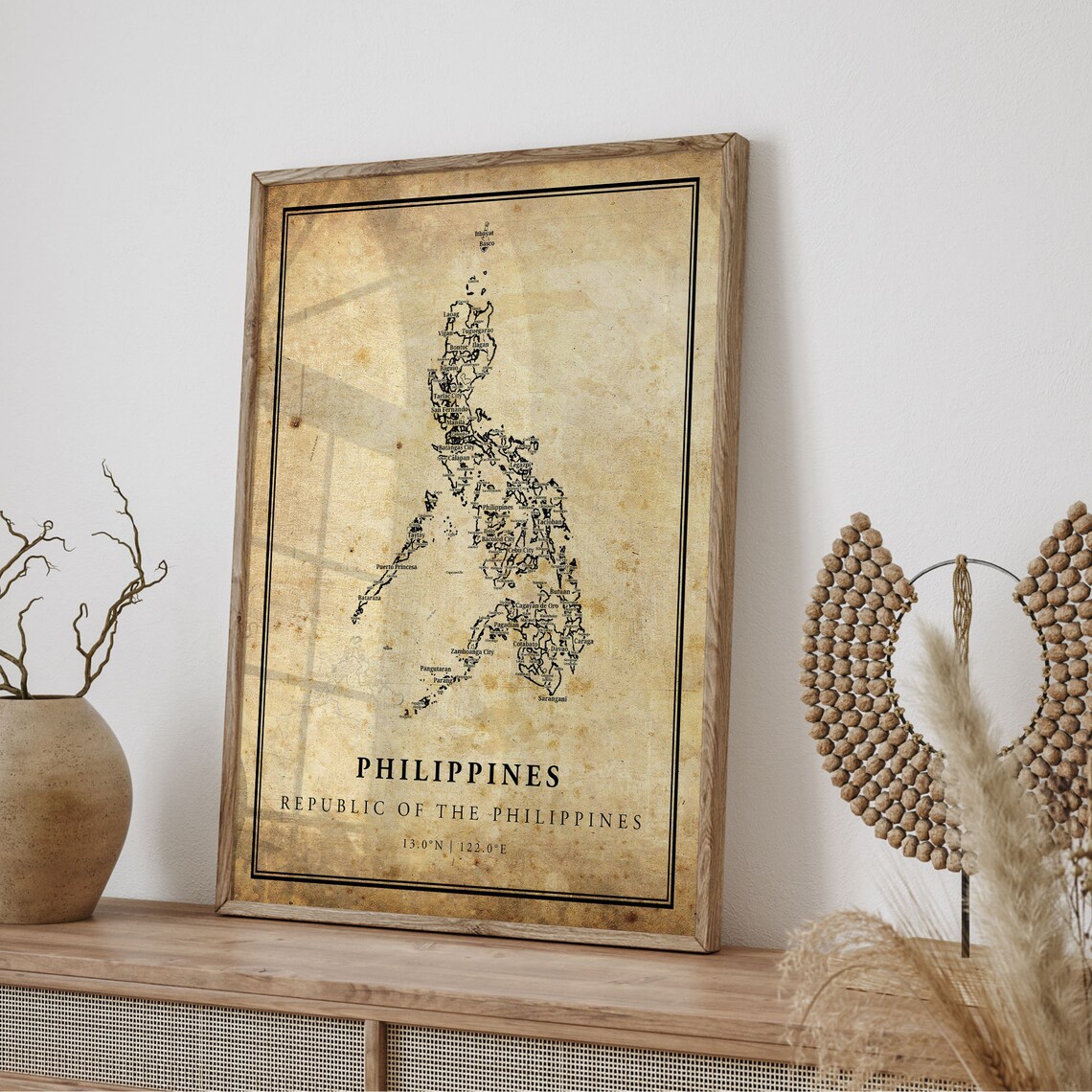 Philippines Vintage Country Map Republic Archipelago Poster Art - Image 4