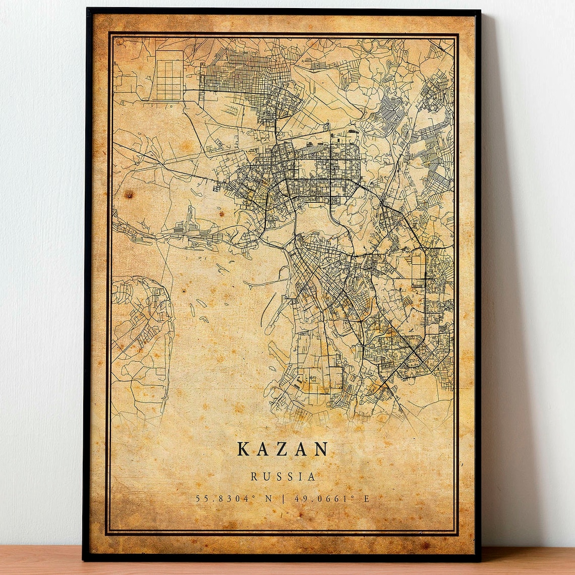 Kazan Russia Antique Street Map Vintage City Map Travel Poster - Image 4