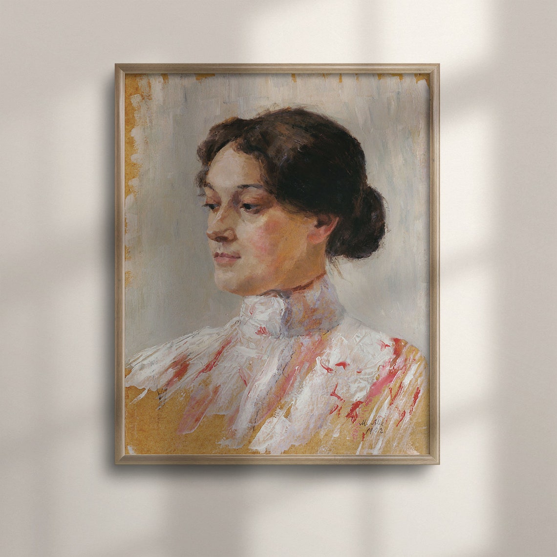Antique Woman Portrait Oil Painting Wall Art Fine Art Poster Farmhouse Decor Cow Art Antique Fine Art C16 1368